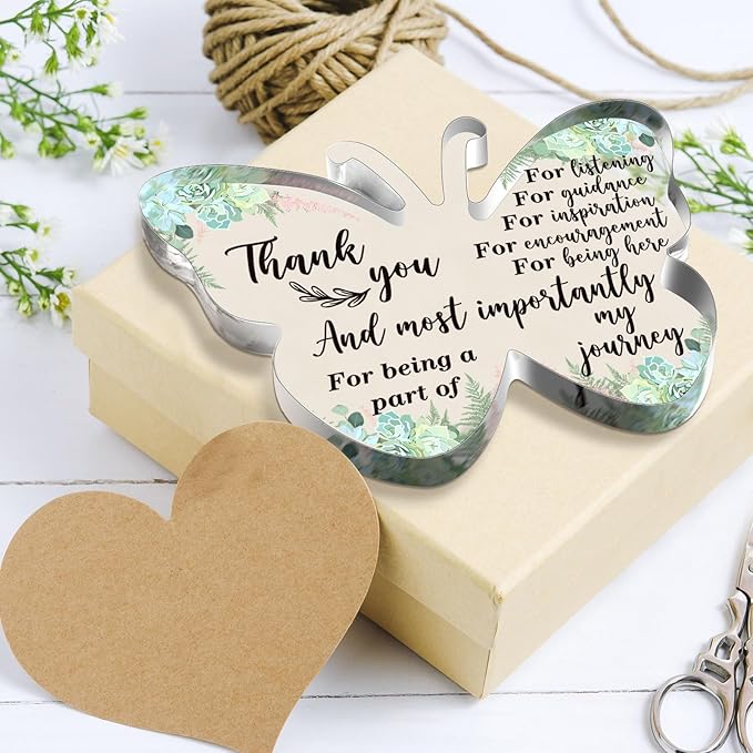 Yinder Thank You Gifts for Women Appreciation Gifts for Coworker Employee Nurse Teacher Leader Boss Inspirational Quotes Acrylic Desk Decor for Home Office Farewell Retirement