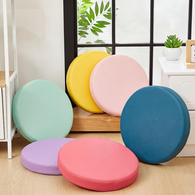 Juexica 6 Pcs Extra Thick Flexible Seating Floor Cushions Assorted Colored Pillow Floor Cushions for Classroom Soft Flexible Seating for Kids Learning Sitting Daycare School Chair (Hippie Boho Color)