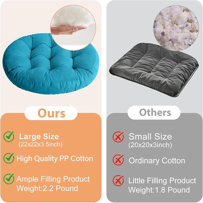 Tiita Outdoor Cushions Square Floor Pillow Thicken Tufted Seat Pad Large Floor Cushion for Yoga Meditation Living Room