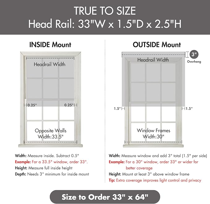 Madison Park Galen Cordless Roman Shade, 33"W x 64"H, Sheen Grey – Room Darkening, Thermal Insulated, Energy Efficient Window Blind with Subtle Sheen Basketweave Fabric for Privacy