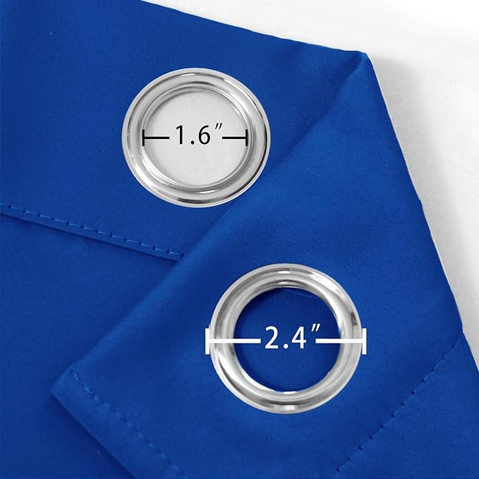 LEMOMO Blackout Curtains 52 x 120 Inch Long Royal Blue Curtains Set of 2 Panels Room Darkening Curtains for Bedroom and Living Room
