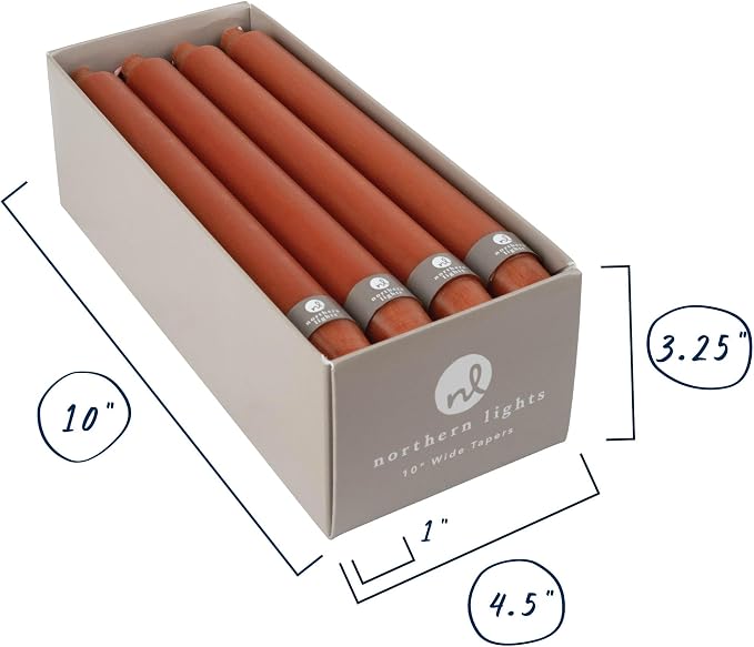 Northern Lights Candles - 10" 12pk Tapers - Terra Cotta - 76591