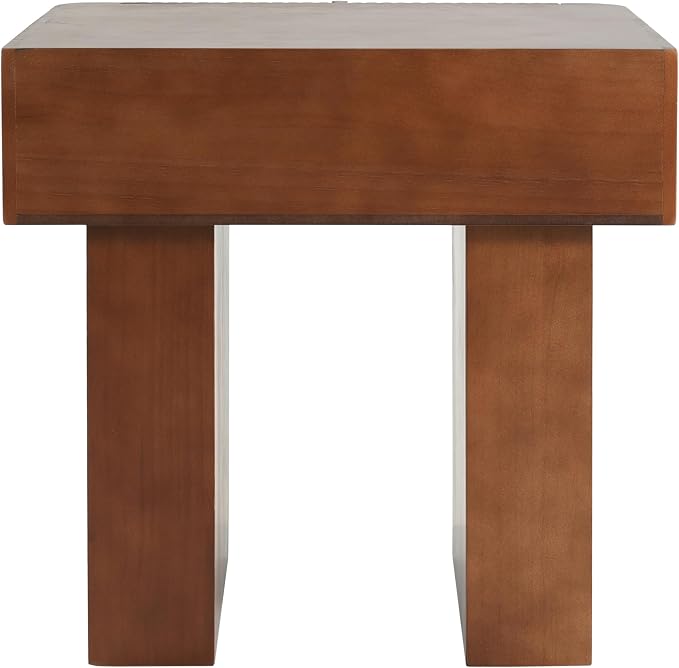 Christopher Knight Home Endes Modern Side Table with Drawer, Living Room Sofa End Table, Small Coffee Table with Storage, Walnut