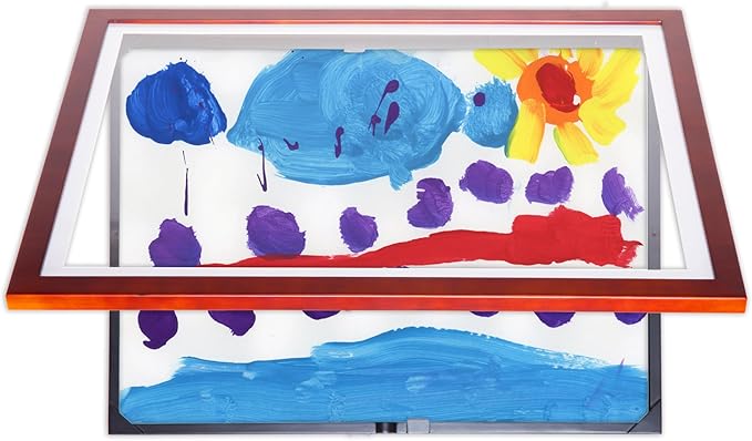 Dynamic Frames Li’l Davinci Art Cabinet, Stores up to 50 Pieces of 18 x 24 inch Art, Outer Wooden Frame Dimensions 20.88 x 26.88 inches, Kids Art Frame, Front Opening, Universal Hanging, Cherry