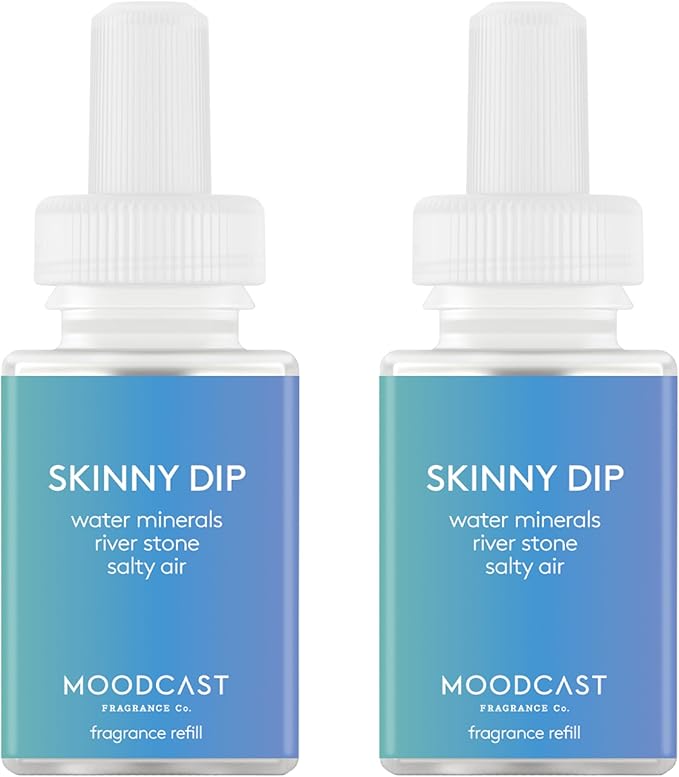 Pura & Moodcast Home Scent Refill - Smart Home Air Diffuser - Long-Lasting Premium Fragrance per Refill - Household Essential - Clean & Safe Diffuser Fragrance - 2 Pack, Skinny Dip