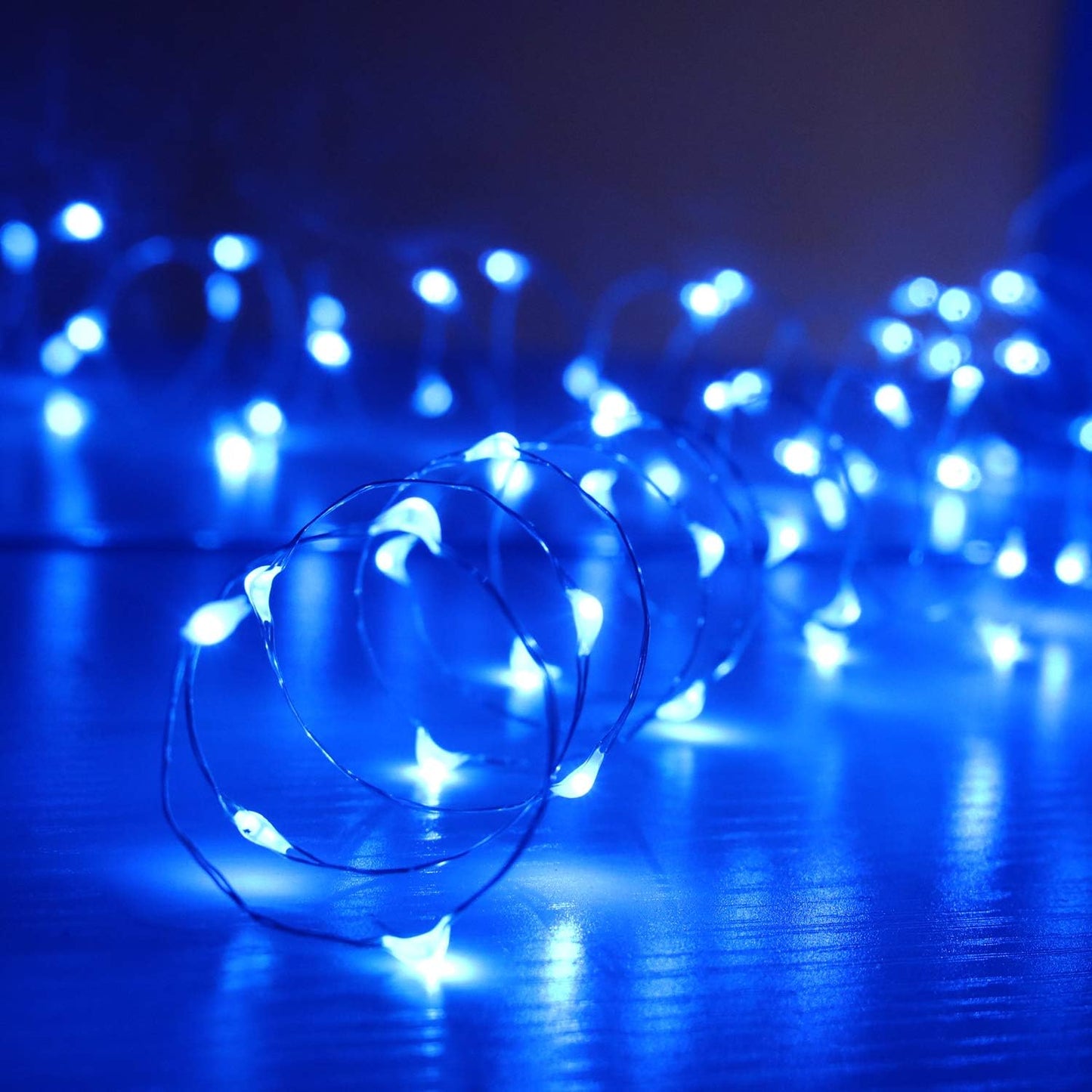 OakHaomie 6 Pack 10ft(3m) LED Starry String Lights 30 Micro LEDs on Silvery Copper Wire,2pcs CR2032 Batteries Required and Included,for DIY Wedding Christmas Centerpiece Table Decorations (Blue)