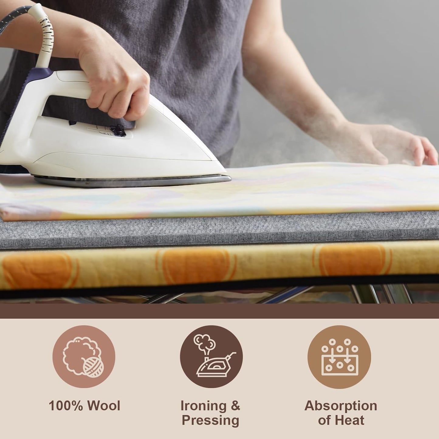 Somime 24x36" Wool Pressing Mat, 100% New Zealand Wool Ironing Mat, Felted Wool Ironing Board for Sewing, Quilting, DIY Crafts, and Embroidery