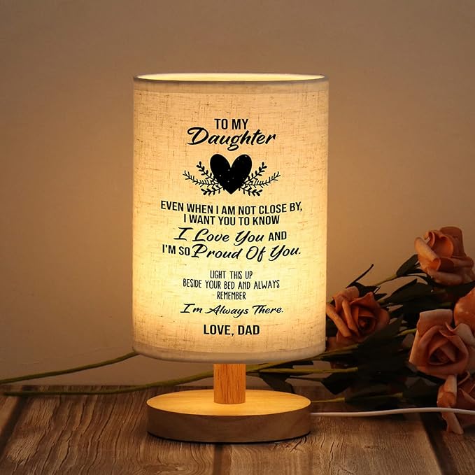 WSYEAR Birthday Gifts for Daughter from Dad,to My Daughter Gifts from Dad- Table Lamp Best Father Daughter Valentines Day Mothers Day Graduation Gifts for Grown Daughter