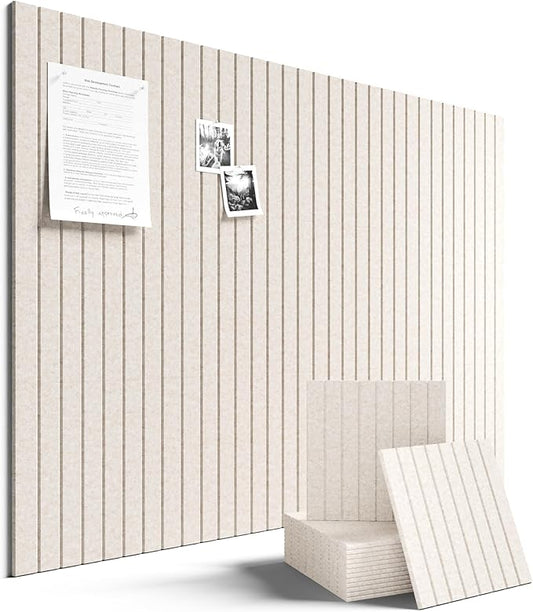 Fluxynara Large Felt Bulletin Board 48" x 36" Cork Board Alternative-12 Pack with 70 Safe Removable Adhesive Tabs, Cork Boards for Walls Cork Board for Home Office Classroom Pin Board (Oatmeal)