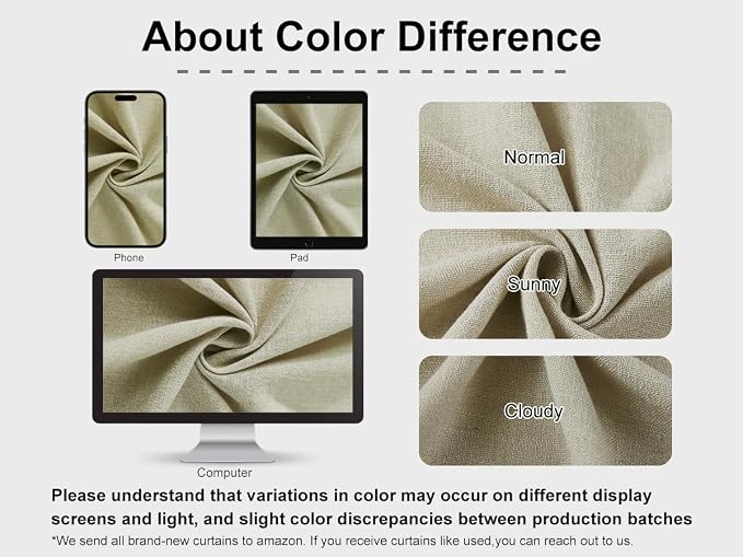 Vision Home Sand Pinch Pleated Light Filtering Curtains with Microfiber Liner 84 inch Linen Blended Textured Privacy Drapes for Living Room Bedroom Back Tabs with Hooks 2 Panels 40"Wx84"L,Camel Beige