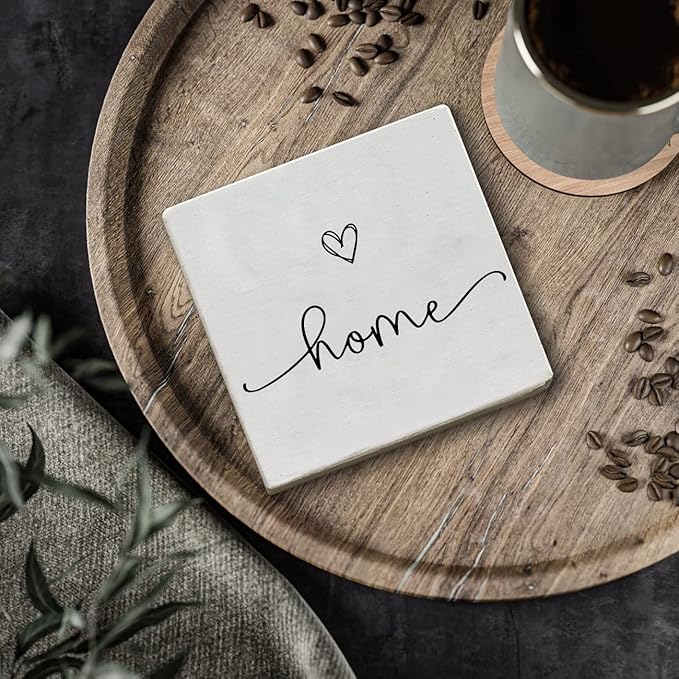TEOUIOS Home Sweet Home Sign, White Wood Box Plaque, Wooden Decorative Boxes for Home Decor Bedroom Shelf Desk Decor Family Sign 6"x 6" Welcome Sign New Home Housewarming Gift