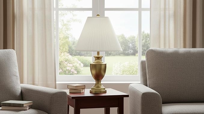 Aspen Creative 33191, Transitional Hardback Empire Shaped Mushroom Pleated Pleated White Spider Shade, 6" Top x 16" Bottom x 12" Slant