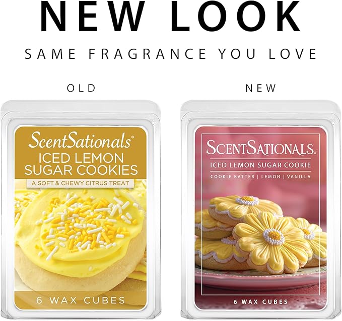 Scentsationals Wax Melts, Wax Cubes Strong Scent - Iced Lemon Sugar Cookies - Long Lasting Scented Melts for Warmer, 10oz (24-Cubes)