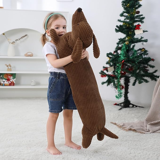 36 Inch Dachshund Dog Stuffed Animal Plush, Long Weiner Dog Body Pillow, Cute Funny Large Dachshund Toys Plushies Decor Ideal Gift for Kids