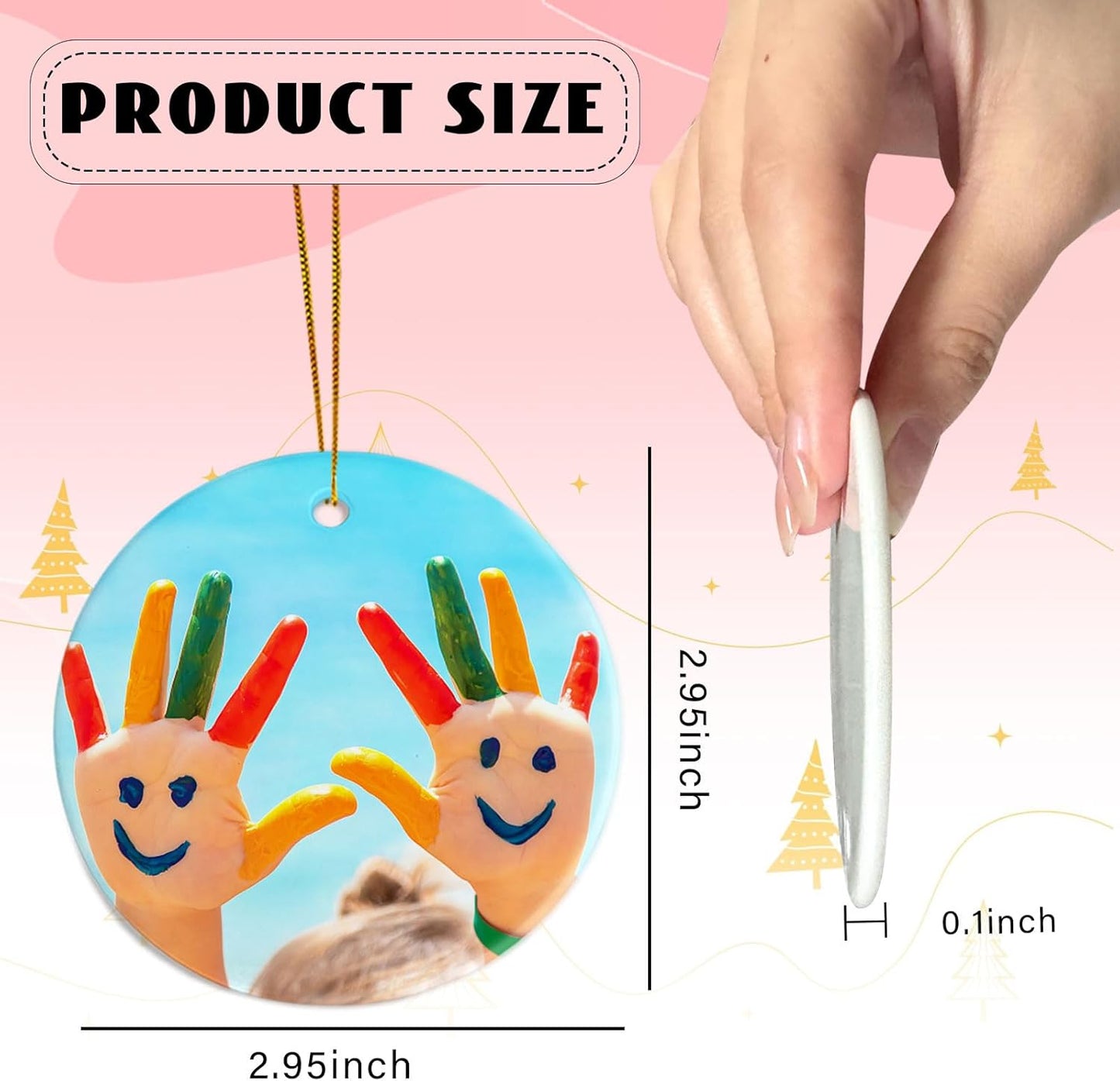 Sublimation Easter Ornament Blanks, Two Sided Sublimation Ceramic Ornaments, Sublimation Blanks Products Bulk, Personalized White Christmas Ornaments for Crafts, Gifts for Women