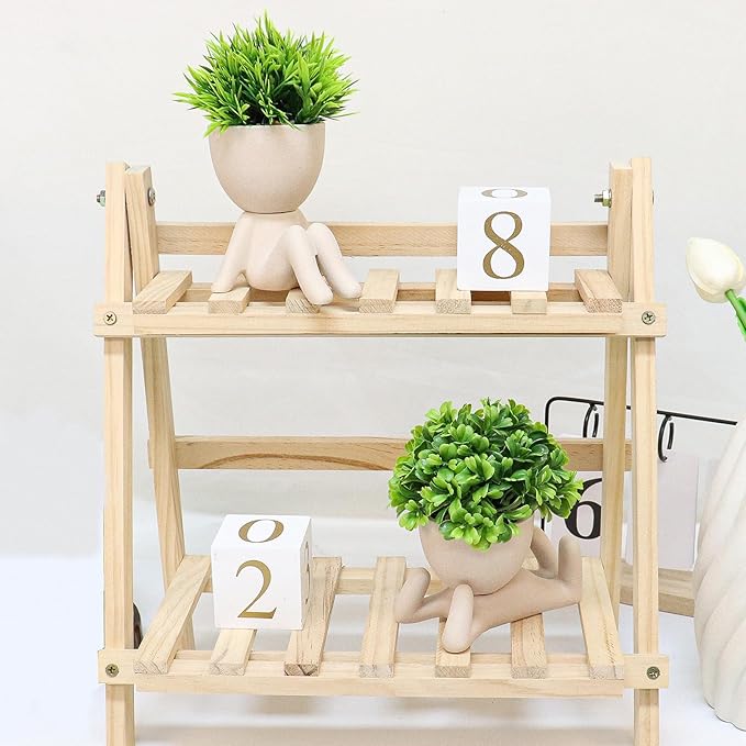 MAKHOT 4pcs Fake Succulents for Office Decorations, Artificial Succulents Plants for Work Desk, Faux Mini Plants Home Decor - Small Plant for Office Women Cubicle Decoration(Cream Color)