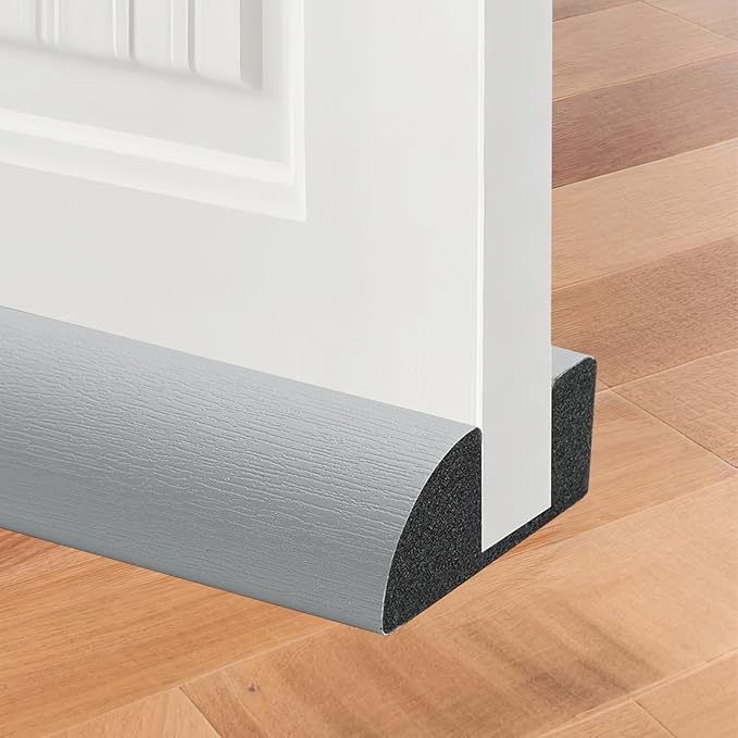 2 Pack Pack Door Draft Stopper 36" Adjustable Under Door Draft Stopper Soundproofing 30 Inch to 36 Inch Noise Blocker Seal Large Gap up to 1.2", Easy to Install Grey