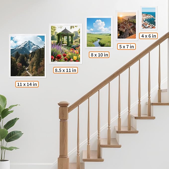 4x6 Picture Frames Set of 8, White Photo Frames for Gallery Wall Mounting or Table Display, Collage Frames with Clear Plexiglass for Home Office Decor