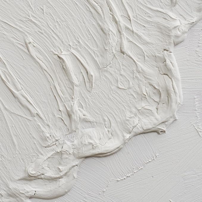 Abstract Ocean Wave Canvas Vertical Wall Art, Modern Textured Oil Painting | Minimalist Vertical Canvas Artwork for Living Room Bedroom Office Neutral Hand-Painted White Wall Art Contemporary Home Decor