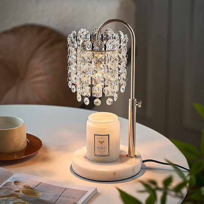 Candle Warmer Lamp with Timer Dimmer Adjustable Height for New Home Bedroom,Vintage Home Decor for Scented JaR 3 Bulbs for New Home Decor, Women Mom Christmas Birthday Gifts, French Gold