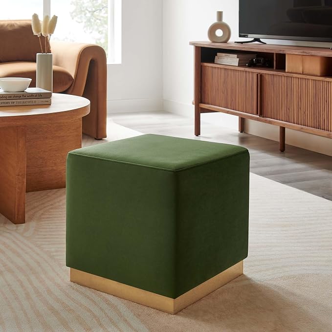 Modway 17" Square Performance Velvet Upholstered Upholstered Ottoman