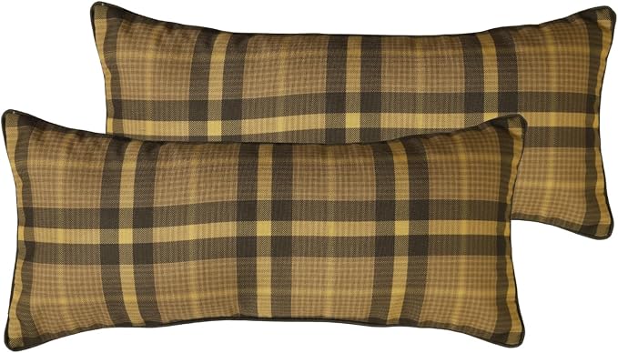 bilin gaier Designer Linen Throw Pillow Covers,28"x12" Set of 2-Seville BN | Vintage Elegant Rectangle Pillow Cover,Concealed Zipper,Plaid Print Pattern,Sofas,Bedroom,Living Room,Lounge Chairs