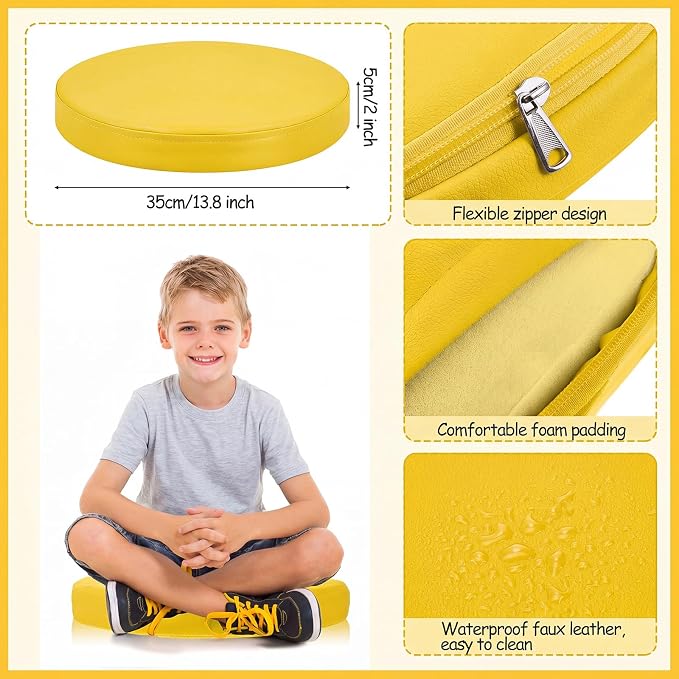 Juexica 6 Pcs Extra Thick Flexible Seating Floor Cushions Assorted Colored Pillow Floor Cushions for Classroom Soft Flexible Seating for Kids Learning Sitting Daycare School Chair (Hippie Boho Color)