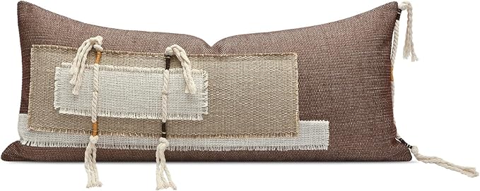 Boho Body Pillow Cover 12x28 Inches, Decorative Lumbar Throw Pillow Cushion Cover for Bed Couch Sofa, Farmhouse Pillowcase for Bedroom Living Room Home Décor