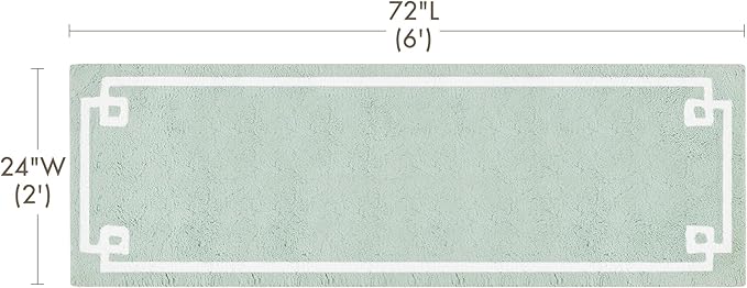 Madison Park Evan 100% Cotton Bathroom Rug Non Slip Backing-Luxrurious Tufted Plush Bath Mat Absorbent, Quick Dry, Spa Design Shower Room Décor, 24x72, Seafoam