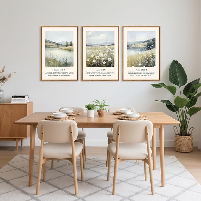 TOARTi Large Framed Christian Scripture Wildflowers Canvas Wall Art,Modern Natural Landscape Bible Verse Wall Decor, Inspirational Religious Art Prints for Living Room Bedroom Office-16”x24”x3