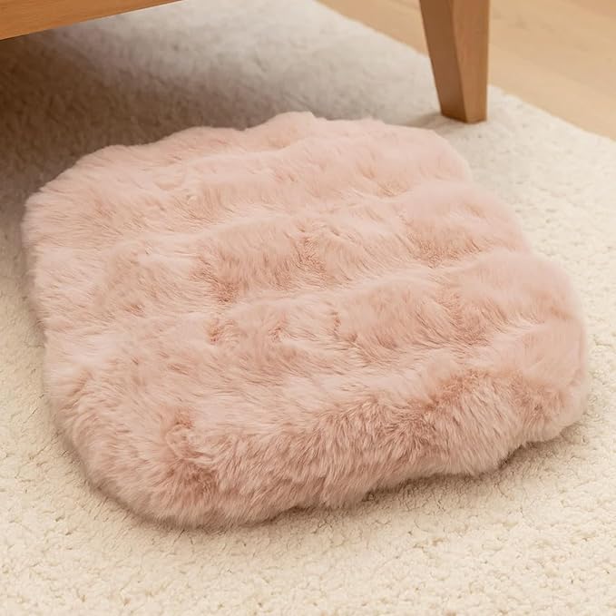 Lifup Square Chair Pads Memory Foam Seat Cushion Soft Cozy Plush Non Slip Thick Pad with Ties and Removable Cover for Dining Room, Office Pink 14 x 14 Inch