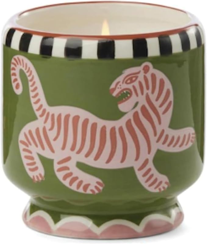 Paddywax Scented Candles Dopo Hand-Painted Ceramic Luxury Artisan Candle, 8-Ounce, Tiger - Black Cedar & Fig