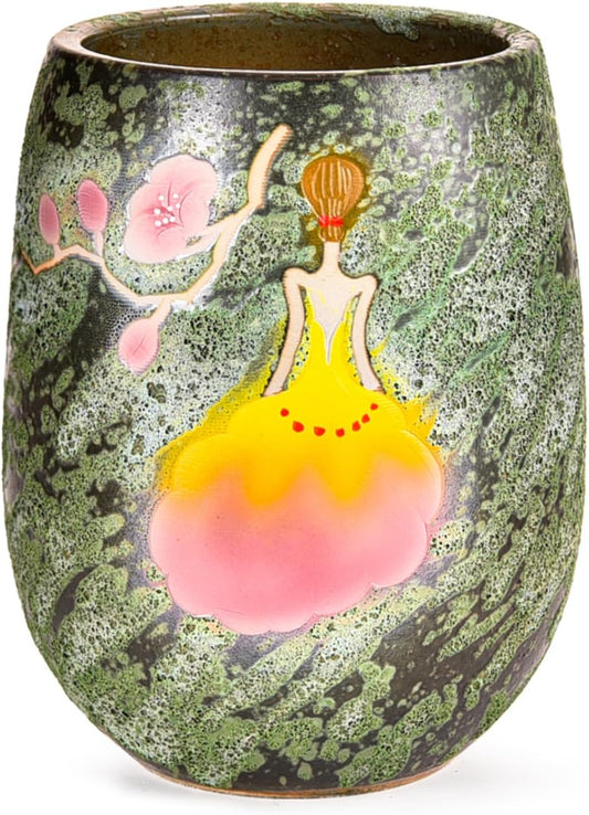 Sungmor 10.6 Inch Ceramic Succulent Plant Pot with Drainage Hole, Hand Painted Flower Pots for Plants, Unique Texture Decorative Planter for Indoor and Outdoor, Pottery Vase for Home Office Decor