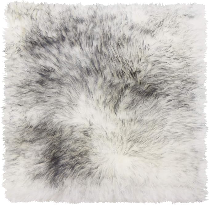 Natural Sheepskin Chairpad with Non-Slip Backing | 100% Real New Zealand Wool Sheepskin for Car Seat, Accent Chair, or Vanity Chair, Gradient Grey 1 Count (Pack of 1)