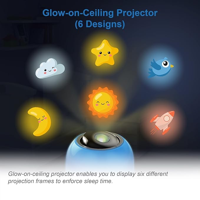 VTech BC8313 V-Hush Soothing Sleep Trainer with 200+ Stories, Lullabies, Sounds & Expert Sleep Program - Rechargeable Portable Bluetooth Speaker, Multi-Color Night Light, Glow-on-Ceiling Projector