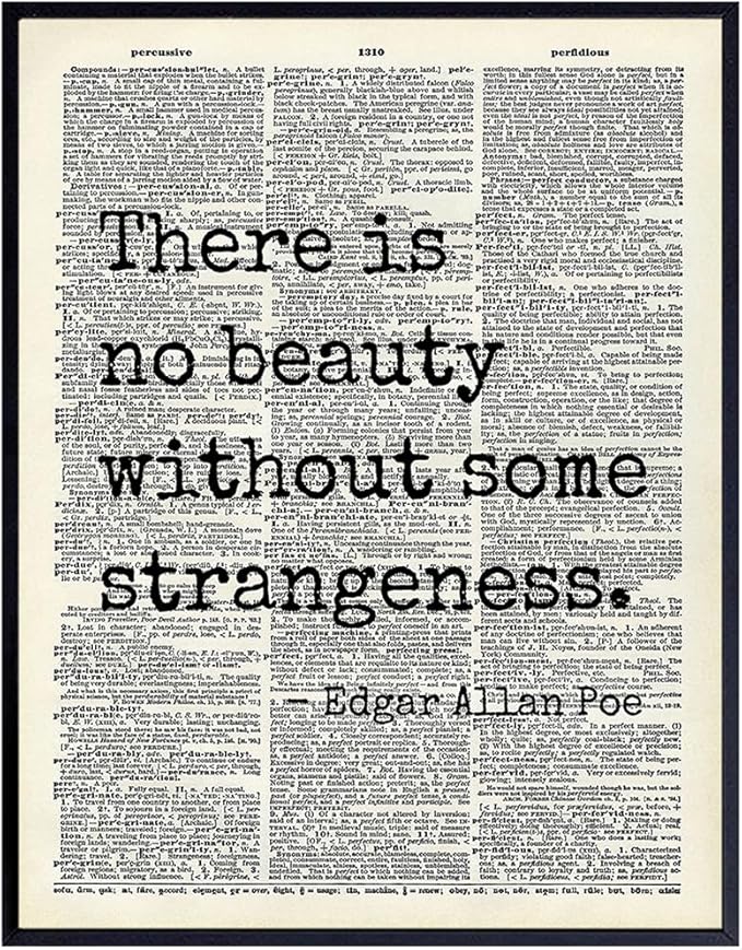 Edgar Allan Poe Gothic Art LARGE 11x14 - Retro Goth Wall Decor for Home, Office, Living Room, Bedroom, Bathroom - Famous Quotes Typography Wall Art for Poetry Fans, Vintage Horror Fans - Unframed