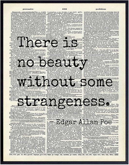 Edgar Allan Poe Gothic Art LARGE 11x14 - Retro Goth Wall Decor for Home, Office, Living Room, Bedroom, Bathroom - Famous Quotes Typography Wall Art for Poetry Fans, Vintage Horror Fans - Unframed