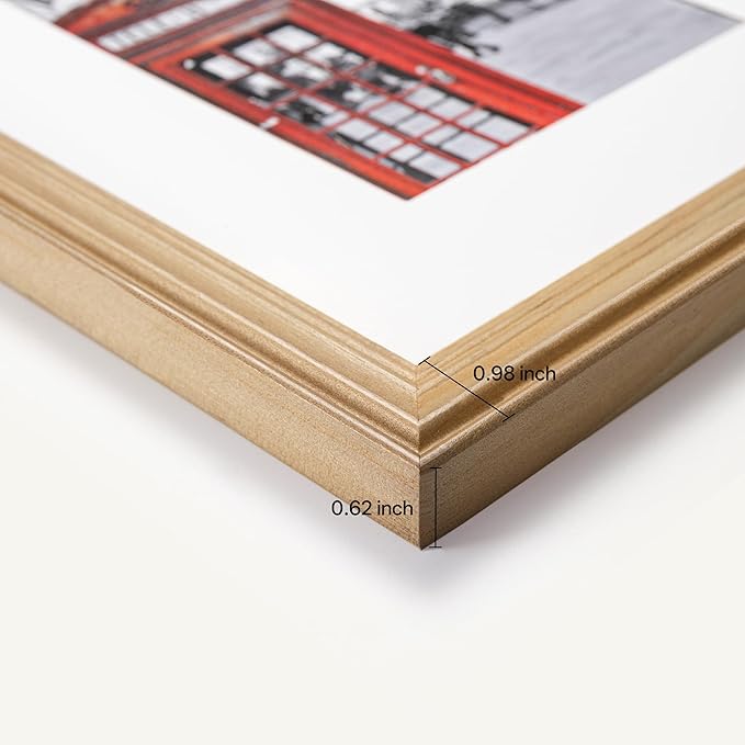 eletecpro Gallery Wall Frame Set of 10, Multiple Sizes Solid Wood Picture Frames Collage Wall Decor Including 2Pcs 8x10, 4Pcs 5x7, 4Pcs 4x6 Photo Frames, Natural, White, Brown