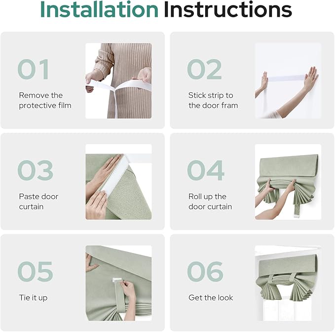 HOMEIDEAS 100% Linen Blackout French Door Curtains, Privacy Small Door Window Curtains, 26 X 20 Inch Shades for Front Window, Thermal Insulated Covering, 1 Panel, Sage Green