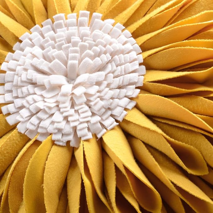 OiseauVoler 3D Sunflower Handmade Throw Pillow Covers Decorative Pillowcases for Home Couch Bed Living Room Decor Yellow 18x18 Inch
