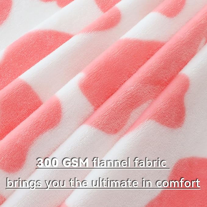 Pink Blanket for Women Girls, Pink Gifts for Mom Women Girls Mother, Cute Soft Warm Fuzzy Strawberry Fleece Throw for Bedroom Decor All-Season 50"x60"