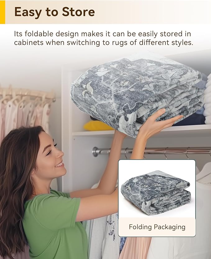 RELEANY Area Rugs 3'x10' Runner Rug Non Slip Washable for Kitchen Hallway Bedroom Beside Laundry Room Bathroom Rug, Floor Carpet, Light Gray Grey White