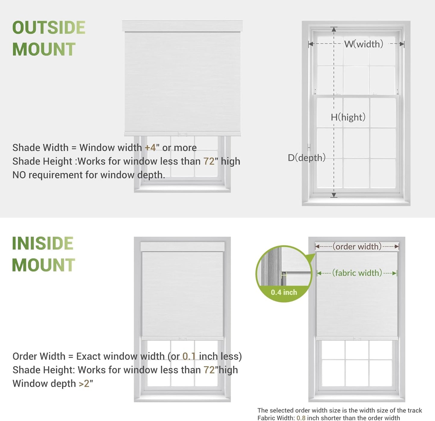 Blackout Roller Shades for Indoor Windows, Cordless Jacquard Fabric-Matched Roller Blinds, Easy to Install Privacy UV Protection Roll Up Blinds for Home Office, Pure White, 35" W x 72" H