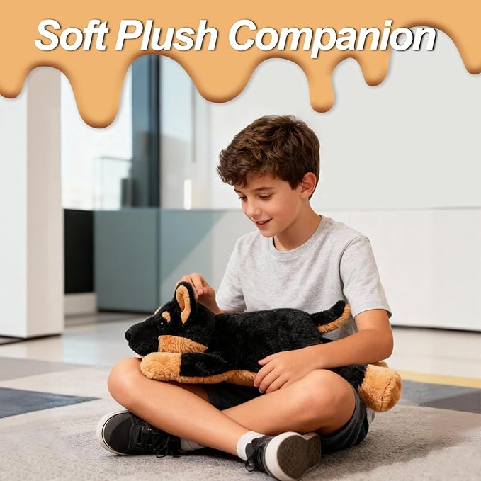 CSVBTRF Weighted Stuffed Animals, 4.1 lbs 20" German Shepherd Plush Hugging Pillow, German Shepherd Dog Stuffed Animal Gifts for Kids Boys and Girls