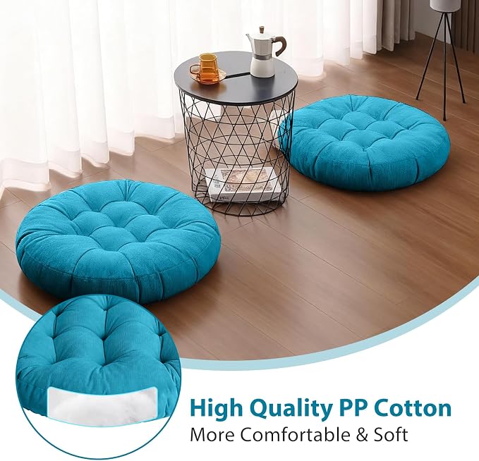 Tiita Outdoor Cushions Square Floor Pillow Thicken Tufted Seat Pad Large Floor Cushion for Yoga Meditation Living Room