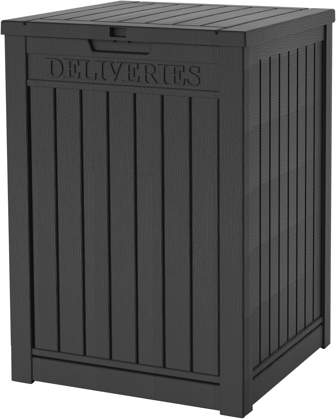 55 Gallon Outdoor Storage Box Waterproof Lockable Resin Deck Box Large, Patio Storage Bin for Pool Accessories Cushion Furniture, Garden Tools, UV-Resistant Outside Delivery Black