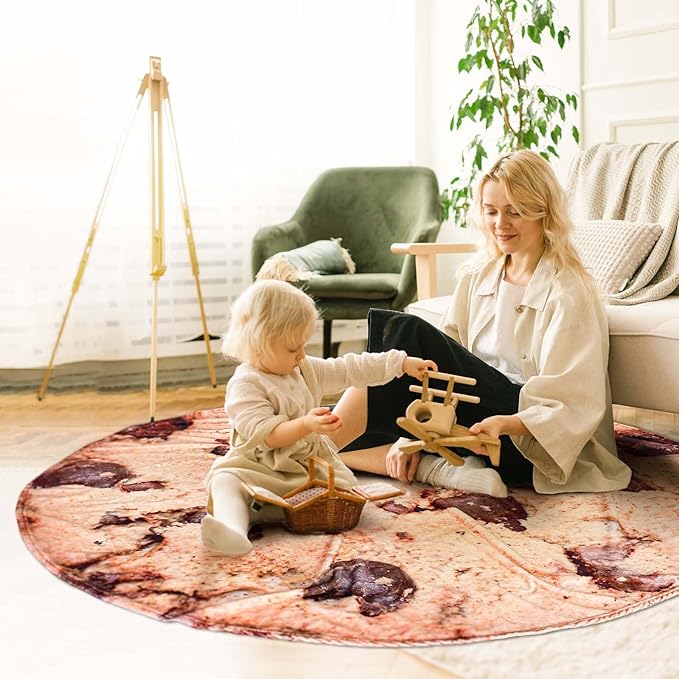 Vessia Giant Cookie Blanket, Realistic Funny Food Blanket for Adults and Kids, 300GSM Soft Chocolate Cookies Throw for Couch, Sofa, Bed, Fun Round Home Decor for All Seasons 47 inches