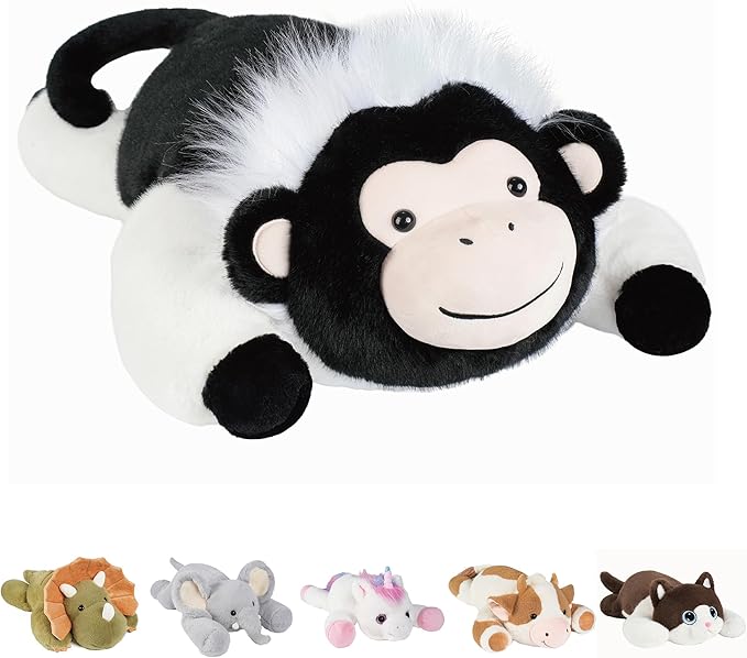 GILFWM Weighted Stuffed Animals Monkey - 21.3" Cute Toy Pillow Plushie Gifts for Kids Boys Girls & Adults, 3 lbs Soft Washable Plush Pillowfort
