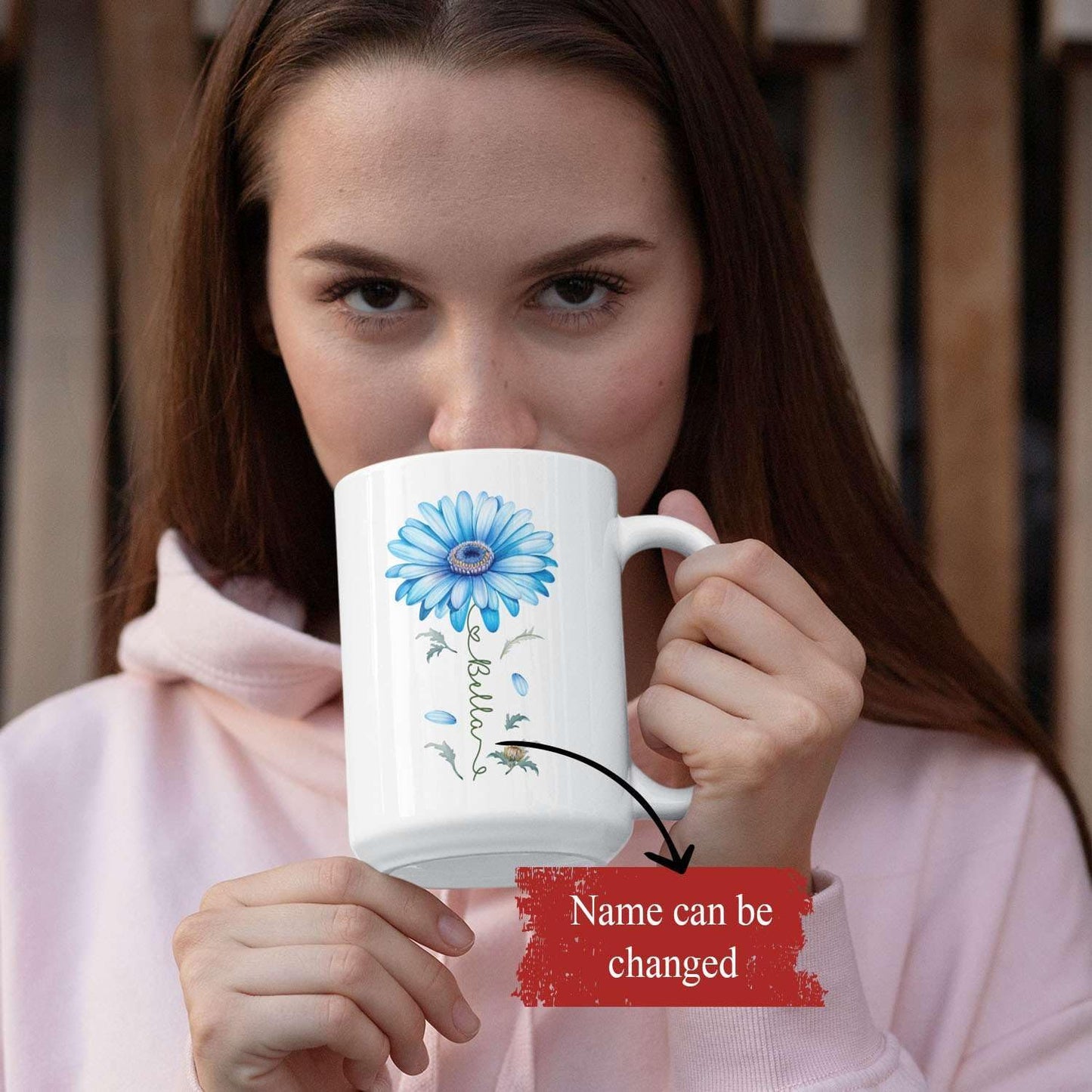 Adorable Gerbera Daisy Flower Mug, Customized Flower Themed Cup With Name, Novelty Daisy Flower Accent Mug 11oz 15oz, Custom Daisy Lover Coffee Cup, Personalized Flower Mug For Birthday
