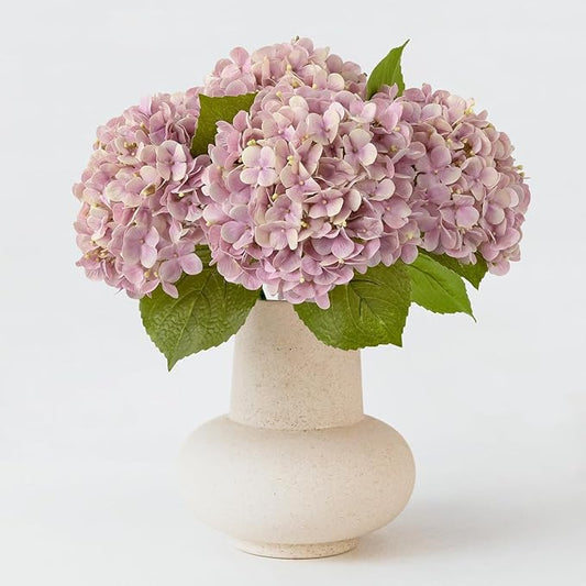 ZYTUYO 4PCS 20'' Real Touch Hydrangea Artificial Flowers Light Pink Champagne Faux Hydrangeas for Spring Porch Home Wedding Floral Arrangements Outdoor Party Baby Shower Table Centerpiece Xmas Decor